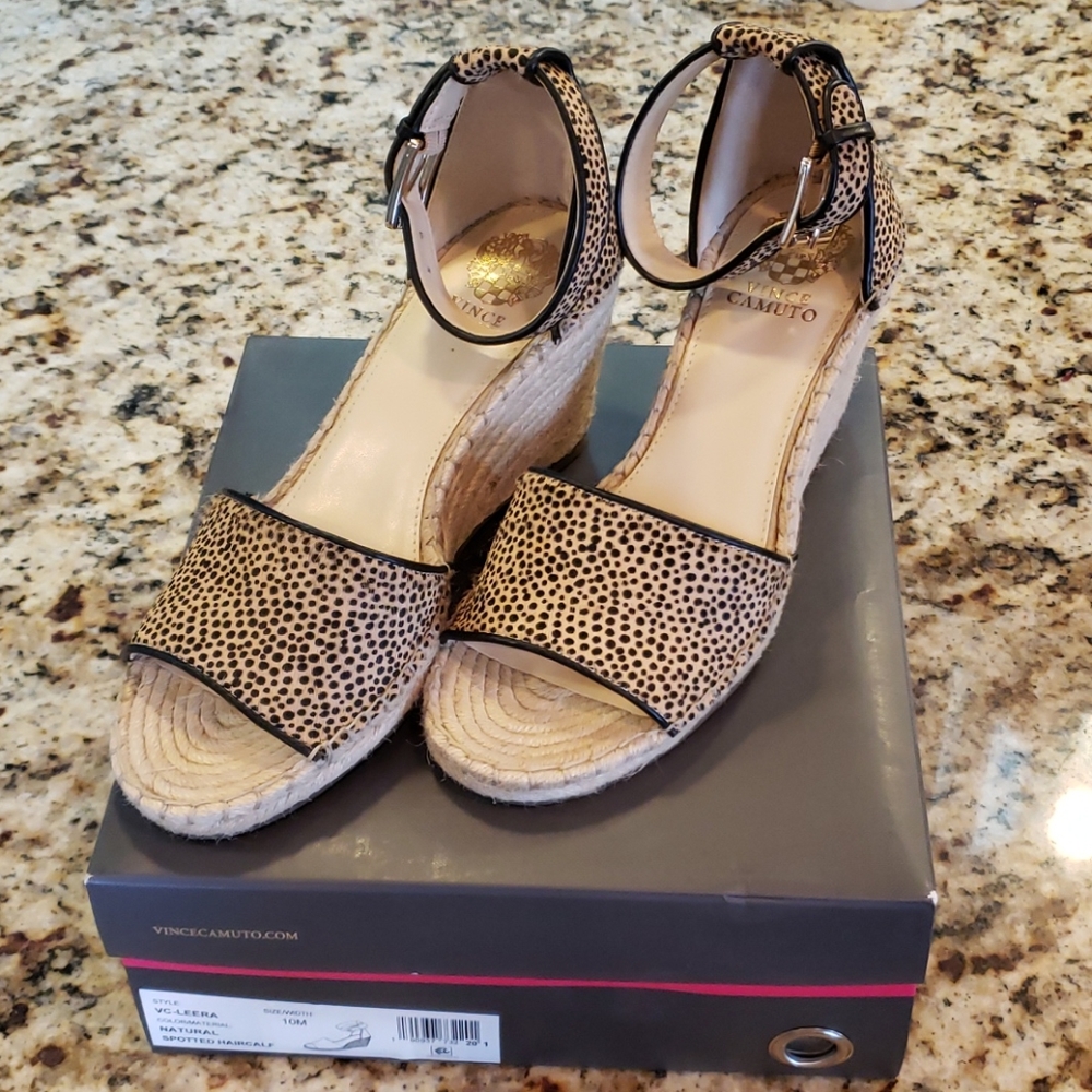 Vince Camuto Spotted Calf Hair Sandals